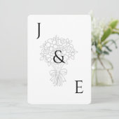 Minimale trouwuitnodiging kaart (Staand voorkant)