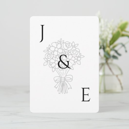 Minimale trouwuitnodiging kaart (Staand voorkant)