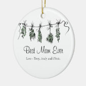 Minimale Tuin Kruiden Beste Moeder Ooit Keramisch Ornament (Links)