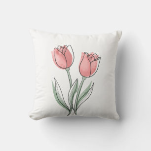 Minimale Tulp Bloem Kussensloop, Huisdecoratie Kussen