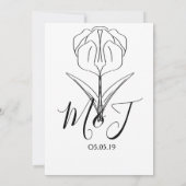 Minimale Tulp Floral Botany Wedding Kaart (Achterkant)