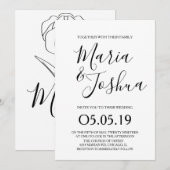 Minimale Tulp Floral Botany Wedding Kaart (Voorkant / Achterkant)