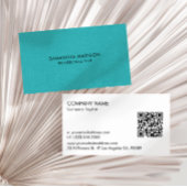 Minimale turquoise blauwe tinten linnen Burlap sto Visitekaartje