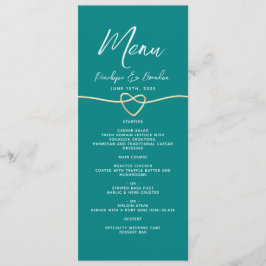 Minimale Turquoise Bruiloft Menu