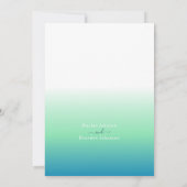 Minimale turquoise trouwuitnodiging kaart (Achterkant)
