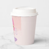 Minimale Tutu Girl's Birthday Cartoon Roze Glitter Papieren Bekers (Links)