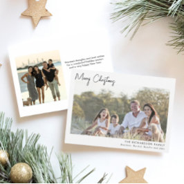 Minimale twee foto's zwart-wit kerst kaart