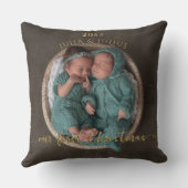 Minimale Tweeling Baby Naam Geboortestatistieken F Kussen (Achterkant)