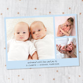 Minimale Twin Baby Boys Photo Collage Aankondiging