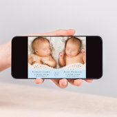 Minimale Twin Baby Boys Photo Collage Aankondiging