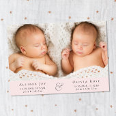 Minimale Twin Baby Girls Foto Collage Aankondiging