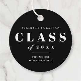 Minimale typeafstudeerpartij bedankjes labels