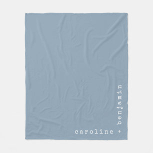 Minimale typemachine Typografie Hoeknaam Blauw Fleece Deken