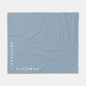 Minimale typemachine Typografie Hoeknaam Blauw Fleece Deken (Voorkant (Horizontaal))