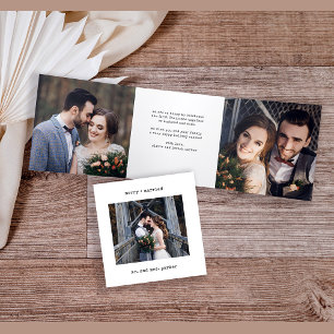 Minimale typemachine   Vrolijk en getrouwd Multi F Drieluik Wenskaart