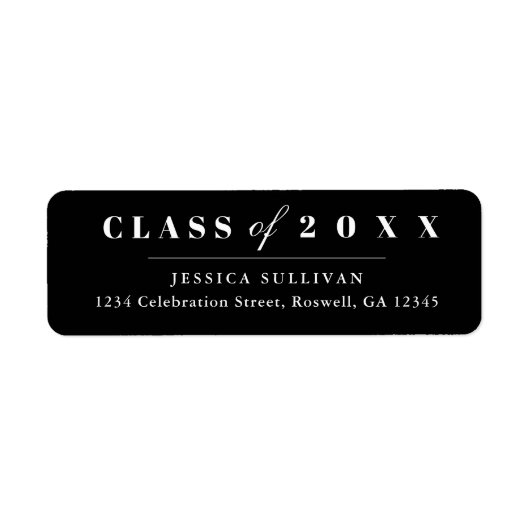 Minimale typeterugloop Afstuderen Etiket (Voorkant)