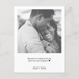 Minimale Typewriter Vrolijke Kerstfoto Feestdagenkaart