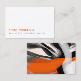 Minimale Typo Oranje zwart Visitekaartje