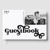 Minimale typografie | 70s Retro bruiloft gastenboe Gastenboek (Voorkant)