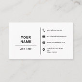 Minimale typografie, aangepast Logo zwart-wit en w Visitekaartje (Voorkant)