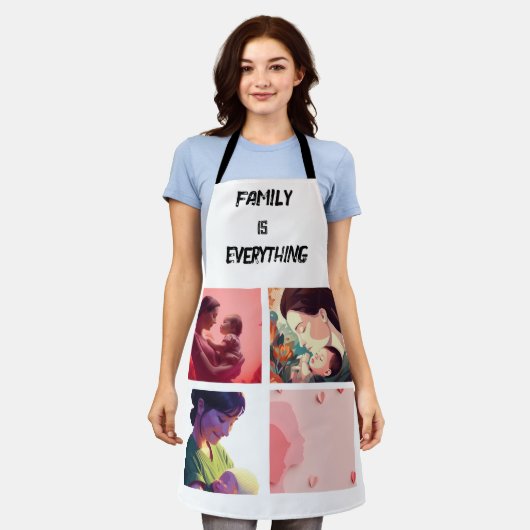 Minimale Typografie Aangepaste Collage Foto Schort (Gedragen)