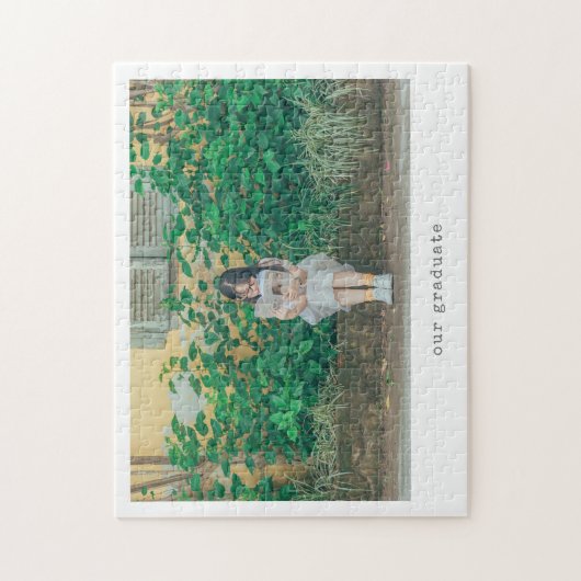 Minimale Typografie Aangepaste foto Afstuderen Legpuzzel (Verticaal)