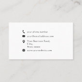 Minimale typografie Aangepaste naam zwart-wit Visitekaartje (Achterkant)