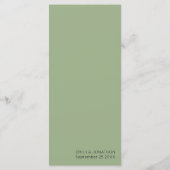 Minimale typografie Aanpassen Sage Groen Menu (Achterkant)