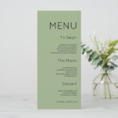Minimale typografie Aanpassen Sage Groen Menu (Staand voorkant)