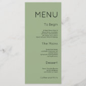 Minimale typografie Aanpassen Sage Groen Menu (Voorkant)