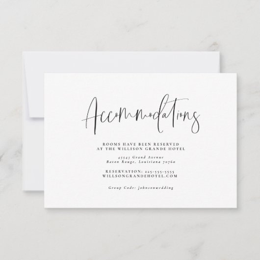 Minimale Typografie Accommodaties Behuizing Kaart (Voorkant)