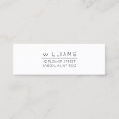 Minimale Typografie Adres 01. Mini Visitekaartje (Voorkant)