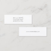 Minimale Typografie Adres 01. Mini Visitekaartje (Voorkant / Achterkant)