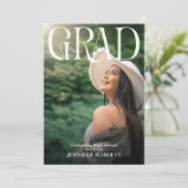 Minimale typografie & afstudeerfoto kaart (Staand voorkant)