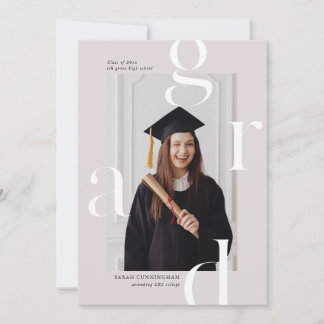 Minimale Typografie Afstuderen Aankondiging Kaarte