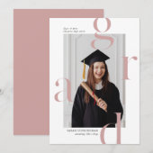 Minimale Typografie Afstuderen Aankondiging Kaarte (Voorkant / Achterkant)