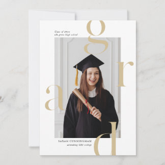 Minimale Typografie Afstuderen Aankondiging Kaarte