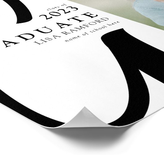 Minimale Typografie Afstuderen Foto Afstuderen Poster (Hoek)