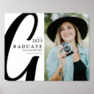 Minimale Typografie Afstuderen Foto Afstuderen Poster