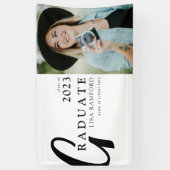 Minimale Typografie Afstuderen Foto Afstuderen Spandoek (Verticaal)