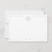 Minimale typografie Aqua & White Shell Wedding RSVP Kaartje (Achterkant)