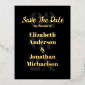 Minimale typografie bespaart de datum folie uitnodiging briefkaart (Voorkant)