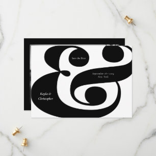 Minimale Typografie Black Ampersand Wedding Photo Save The Date