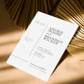 Minimale Typografie Black and White Wedding Kaart