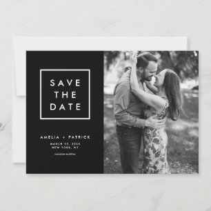 Minimale Typografie Black en White Photo Save The Date