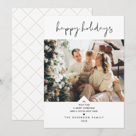 Minimale Typografie Black White-kerstfoto Feestdagenkaart