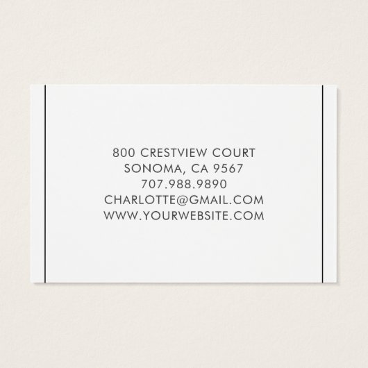 Minimale Typografie Border Visitekaartje (Achterkant)