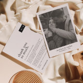 Minimale Typografie Chic Monogram Foto Bruiloft Bedankkaart