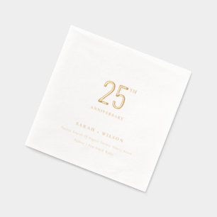 Minimale Typografie Custom Wedding Jubileum Folie Servetten