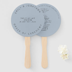 Minimale Typografie Dusty Blue Past Wedding aanpas Handwaaier